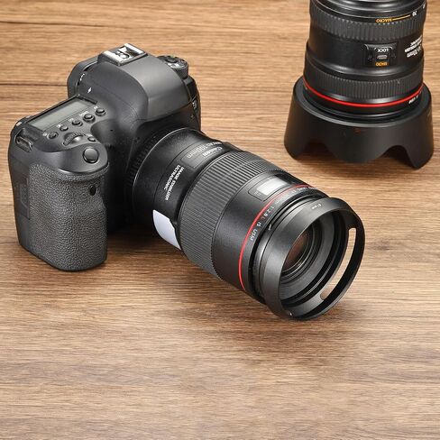 PATIKIL 52mm Lens Hood, Standard Vented Matte Surface Anti-Reflective Inside Hood with Cap and Cleaning Cloth for Camera Lens, Black in Saudi Arabia