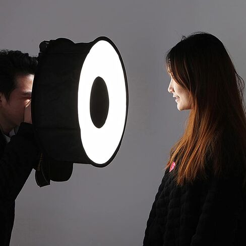 PULUZ Round Flash Softbox Diffuser 18inches / 45cm Portable Ring Flash Diffuser  Soft Box for Speedlight Macro Portrait Shooting Photography Studio Light Modifier in Saudi Arabia