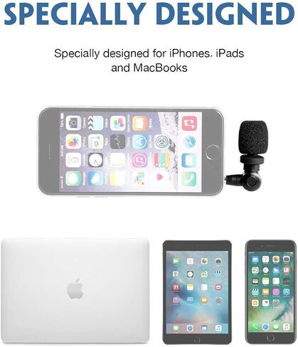 Saramonic SmartMic Mini Condenser Flexible Microphone for Smartphones,Vlogging Microphone for iPhone and YouTube Video, Mic for iOS Apple iPhone iPad and Android Phone in Saudi Arabia