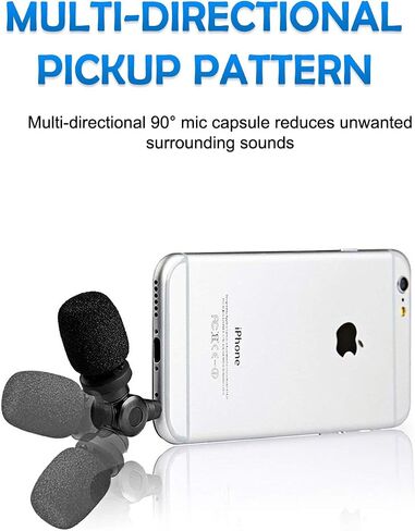Saramonic SmartMic Mini Condenser Flexible Microphone for Smartphones,Vlogging Microphone for iPhone and YouTube Video, Mic for iOS Apple iPhone iPad and Android Phone in Saudi Arabia