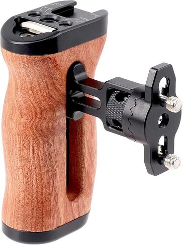 Foto4easy Camera Wooden Side Handle with Quick Release Rosette Mount for DSLR Camera Cage in Saudi Arabia
