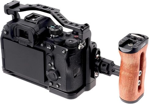 Foto4easy Camera Wooden Side Handle with Quick Release Rosette Mount for DSLR Camera Cage in Saudi Arabia