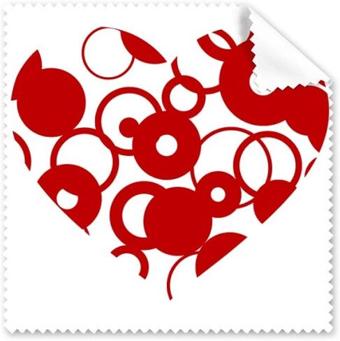 Red Valentine's Day Heart Ring Cleaning Cloth Phone Screen Glasses Cleaner 5pcs in Kuwait
