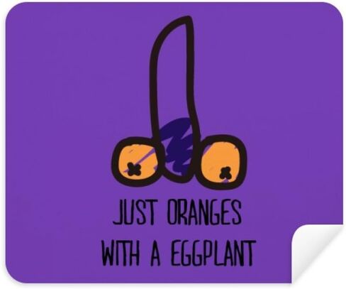 Just Oranges with Eggplant Funny Drawing Cleaning Cloth Screen Cleaner 2pcs Suede Fabric in Kuwait