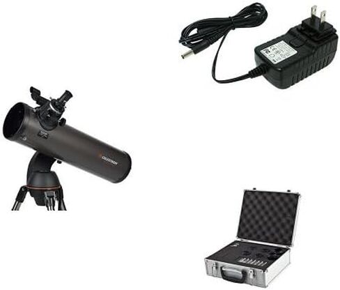 تلسكوب سيليسترون NexStar 130 SLT المحوسب مع محول تيار متردد 18778 (أسود)، عدسة عينية ومجموعة مرشح - مجموعة ملحقات تلسكوب 14 قطعة in Saudi Arabia