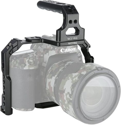 NICEYRIG Cage Rig for Canon EOS 90D/80D/70D, with Ergonomic Top Handle Handgrip - 504 in Saudi Arabia