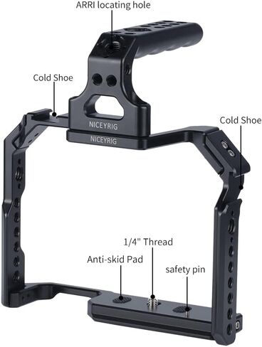 NICEYRIG Cage Rig for Canon EOS 90D/80D/70D, with Ergonomic Top Handle Handgrip - 504 in Saudi Arabia