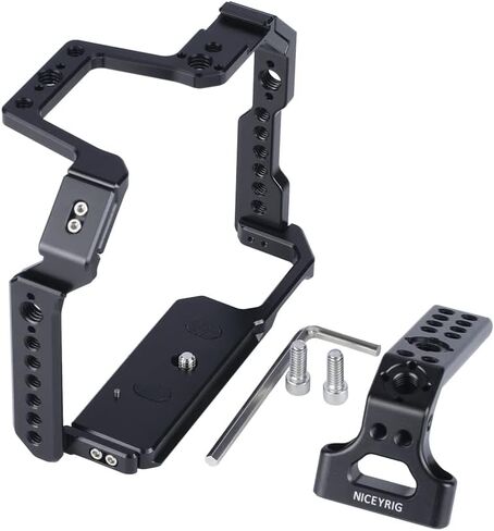 NICEYRIG Cage Rig for Canon EOS 90D/80D/70D, with Ergonomic Top Handle Handgrip - 504 in Saudi Arabia