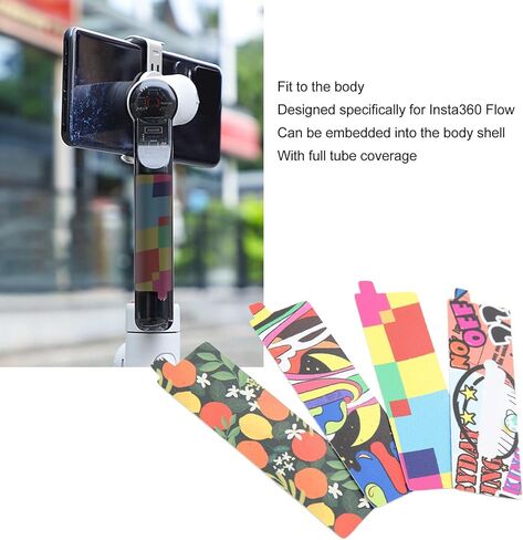 Colorful Insert Sticker for Insta360 Flow, Personalized Decorative Stickers Camera Stabilizer Stickers Cool Trendy PET Decals Handheld Ball Head Accessories for Insta360 Flow in Kuwait