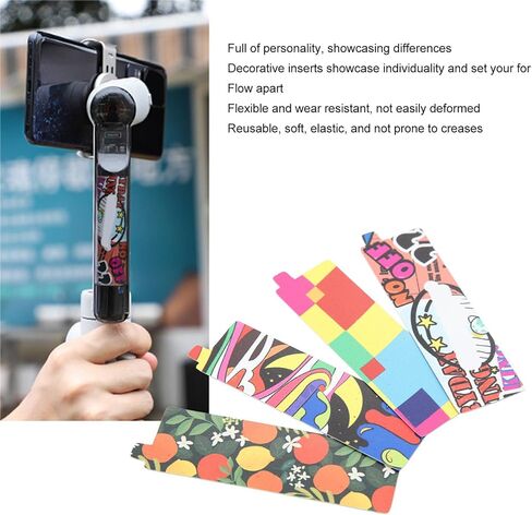 Colorful Insert Sticker for Insta360 Flow, Personalized Decorative Stickers Camera Stabilizer Stickers Cool Trendy PET Decals Handheld Ball Head Accessories for Insta360 Flow in Kuwait