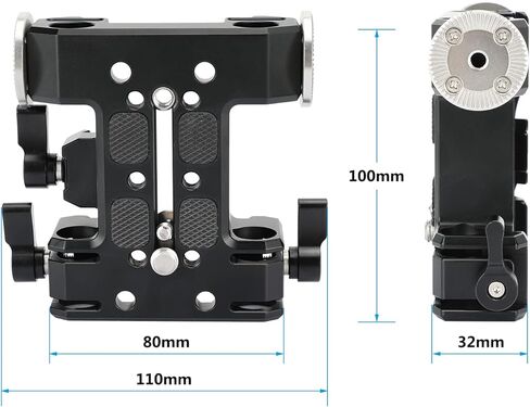 CAMVATE 10" Dovetail Plate with 15mm Double Rod & M6 Rosette Adapter for Video Camcorder Accessory - 3116 in Saudi Arabia