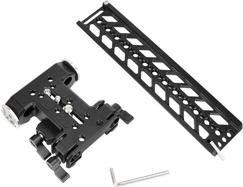 CAMVATE 10" Dovetail Plate with 15mm Double Rod & M6 Rosette Adapter for Video Camcorder Accessory - 3116 in Saudi Arabia
