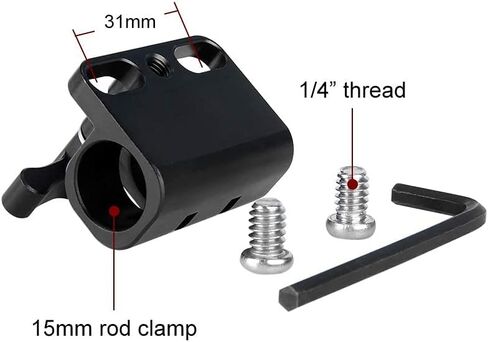 NICEYRIG 15mm Rod Holder Railblock Extension for DSLR Cage, Handle, Baseplate, for DJI Ronin 15mm Rod Support - 278 in Saudi Arabia
