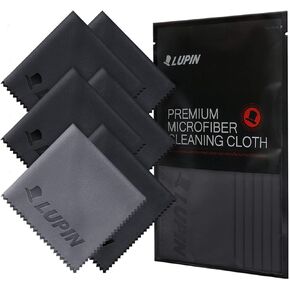 Lupin Microfiber Cleaning Cloths, 6 Pack Premium Ultra Lint Free Polishing Cloth for Cell Phone, Tablets, Laptops, iPad, Glasses, Camera Lens, TV Screens & Other Delicate Surfaces - Gray in Kuwait