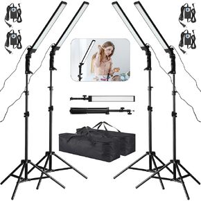 Xuhal Set of 2 LED Photography Lighting Stick Kit Adjustable LED Video Light with 22-63 Tripod 5500k 90 Beads Photoshoot Fill Lights Portable Studio Lighting for Live Streaming CRI 80+ in Saudi Arabia