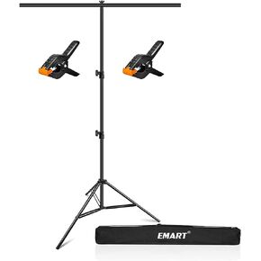 حامل خلفية على شكل حرف T 2 في 1 من EMART مقاس 8.7 × 7 أقدام (عرض × ارتفاع)، مجموعة حامل خلفية صور محمولة مع حقيبة حمل و6 مشابك، حامل لافتة شاشة خضراء متقاطعة مزدوجة قابلة للتعديل للحفلات، وحفلات الزفاف، وكشك الصور in Kuwait