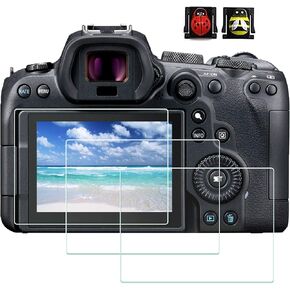واقي شاشة Draduo EOS R6II R6 R7 ينطبق على كاميرا Canon R6II R6 R7 (3 عبوات)، غطاء شاشة من الزجاج المقوى بصلابة 0.3 مم 9H، 2 * غطاء غطاء حذاء ساخن in Kuwait