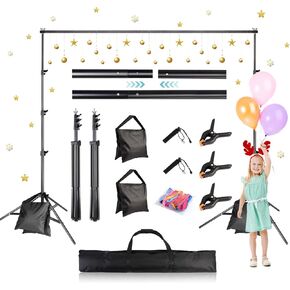 حامل خلفية مقاس 6.5 × 10 أقدام و8.5 × 10 أقدام، حامل خلفية قابل للتعديل لاستوديو فيديو الصور ZBWW للحفلات وحفلات الزفاف والتصوير الفوتوغرافي وعرض الإعلانات in Kuwait