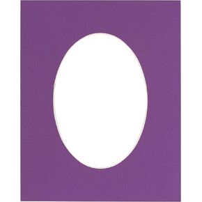 10x16 Mat Bevel Cut for 8.5x11 Photos - Precut Brooke Blue Suede Oval Shaped Photo Mat Board Opening - Acid Free Matte to Protect Your Pictures - Bevel Cut for Family Photos, Pack of 10 Matboards Show in Kuwait
