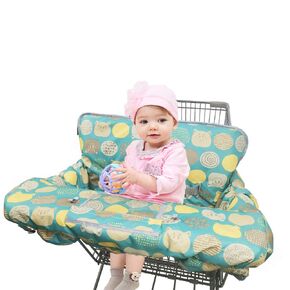 Shopping Cart Cover for Baby, 2 in 1 High Chair Cover for Restaurant seat & Grocery Cart Cover for Babies, Thick Padded with Clear Phone Pouch, Machine Washable, Leaves in Saudi Arabia