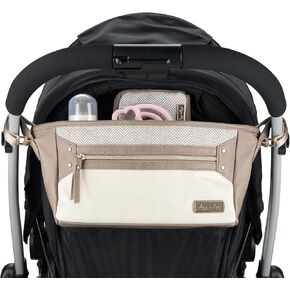 Itzy Ritzy Adjustable Stroller Caddy & Organizer Bag, Easy Attach (Cognac) | Front Zippered Pocket, 2 Built-in Interior Pockets, Adjustable Straps to Fit Nearly Any Stroller for Essentials On-the-Go in Kuwait