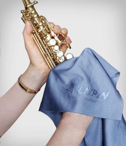 Lupin Microfiber Cleaning Cloths, 6 Pack Premium Ultra Lint Free Polishing Cloth for Cell Phone, Tablets, Laptops, iPad, Glasses, Camera Lens, TV Screens & Other Delicate Surfaces - Gray in Kuwait