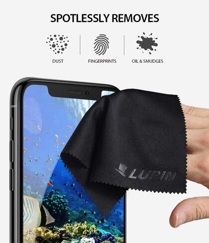 Lupin Microfiber Cleaning Cloths, 6 Pack Premium Ultra Lint Free Polishing Cloth for Cell Phone, Tablets, Laptops, iPad, Glasses, Camera Lens, TV Screens & Other Delicate Surfaces - Gray in Kuwait