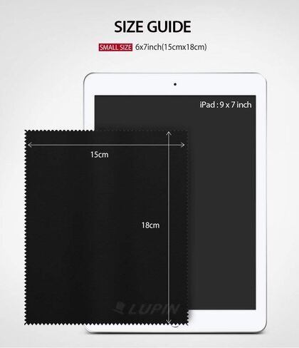 Lupin Microfiber Cleaning Cloths, 6 Pack Premium Ultra Lint Free Polishing Cloth for Cell Phone, Tablets, Laptops, iPad, Glasses, Camera Lens, TV Screens & Other Delicate Surfaces - Gray in Kuwait