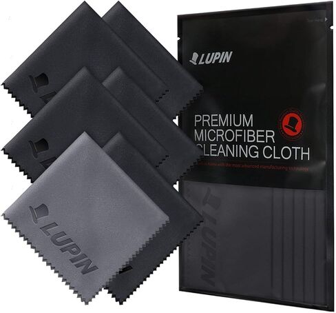 Lupin Microfiber Cleaning Cloths, 6 Pack Premium Ultra Lint Free Polishing Cloth for Cell Phone, Tablets, Laptops, iPad, Glasses, Camera Lens, TV Screens & Other Delicate Surfaces - Gray in Kuwait