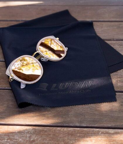 Lupin Microfiber Cleaning Cloths, 13 Pack Premium Ultra Lint Polishing Cloth for Cell Phone, Tablets, Laptops, iPad, Glasses, Auto Detail, TV Screens & Other Surfaces with Carrying Case - Black in Kuwait