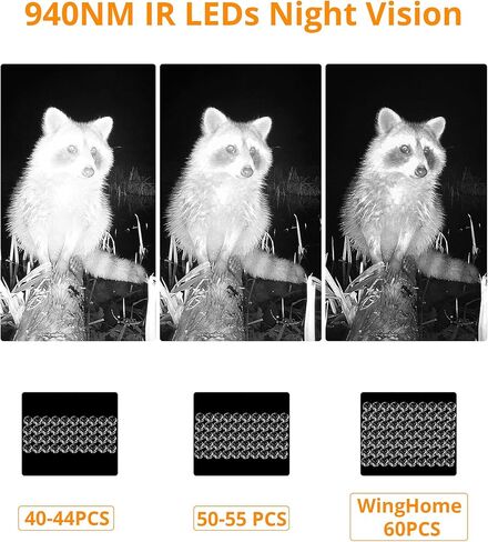 وينغ هوم كاميرا خلوية 480 ايس 4G IP66 مقاومة للماء للصيد بدقة 1080P مع زناد بزاوية عريضة 52 درجة 0.4 ثانية، حركة رؤية ليلية بدون توهج مع بطاقة SD 32G لمراقبة الحياة البرية والتحكم عبر التطبيق in Kuwait