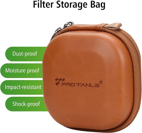 Andoer Camera Filters Case Bags for Filters Up to 82mm, 5 Pockets PU Leather DustProof Filter Hard Storage Case for UV CPL ND Graduated Neutral Density Filters in Saudi Arabia