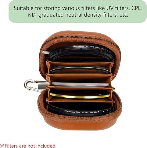 Andoer Camera Filters Case Bags for Filters Up to 82mm, 5 Pockets PU Leather DustProof Filter Hard Storage Case for UV CPL ND Graduated Neutral Density Filters in Saudi Arabia