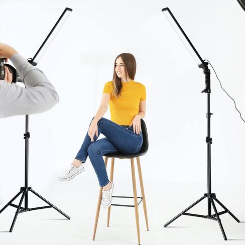 Xuhal Set of 2 LED Photography Lighting Stick Kit Adjustable LED Video Light with 22-63 Tripod 5500k 90 Beads Photoshoot Fill Lights Portable Studio Lighting for Live Streaming CRI 80+ in Saudi Arabia