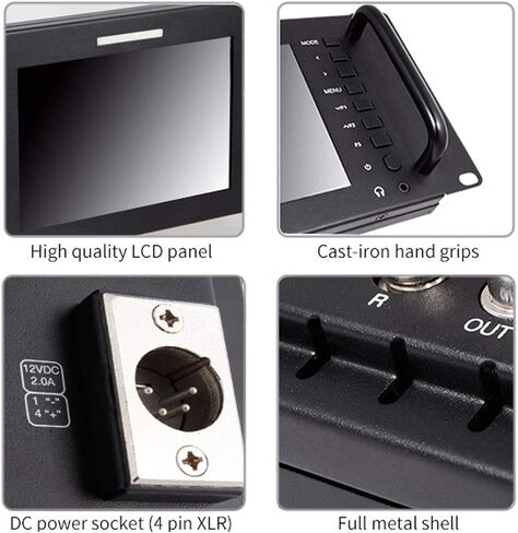Feel WORLD D71 3RU Dual 7 بوصة 3G SDI بث رف جبل مراقب 1280x800 HD LCD IPS شاشة مع 3 ألوان ضوء تالي HDMI AV مدخل ومخرج in Saudi Arabia