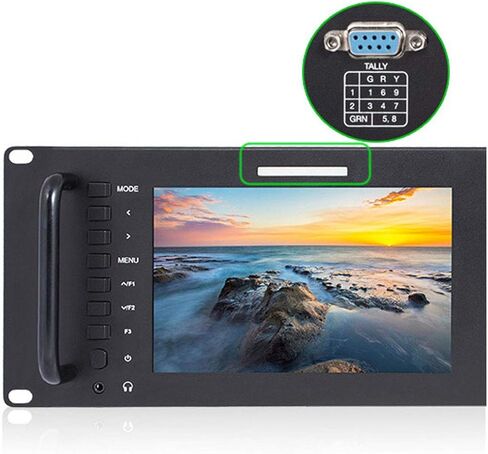Feel WORLD D71 3RU Dual 7 بوصة 3G SDI بث رف جبل مراقب 1280x800 HD LCD IPS شاشة مع 3 ألوان ضوء تالي HDMI AV مدخل ومخرج in Saudi Arabia