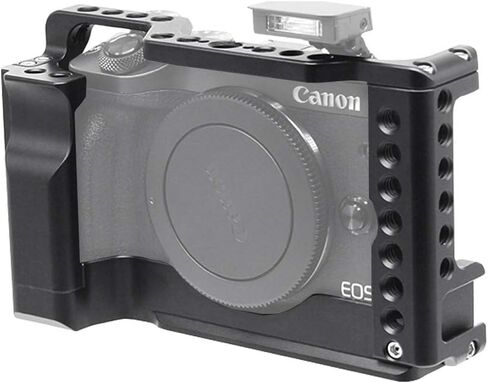 Easy Hood Camera Cage for Canon EOS M6 Mark II Mirrorless Digital Camera, Vlogging Video Shooting Filmmaking Rig Stabilizer with Cold Shoe 1/4" Thread Holes & 3/8" Locating Hole in Saudi Arabia