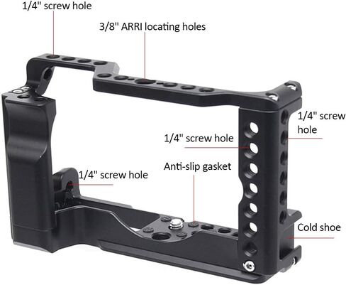 Easy Hood Camera Cage for Canon EOS M6 Mark II Mirrorless Digital Camera, Vlogging Video Shooting Filmmaking Rig Stabilizer with Cold Shoe 1/4" Thread Holes & 3/8" Locating Hole in Saudi Arabia