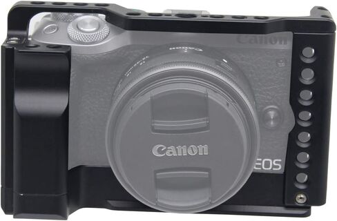 Easy Hood Camera Cage for Canon EOS M6 Mark II Mirrorless Digital Camera, Vlogging Video Shooting Filmmaking Rig Stabilizer with Cold Shoe 1/4" Thread Holes & 3/8" Locating Hole in Saudi Arabia
