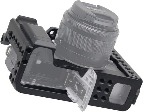 Easy Hood Camera Cage for Canon EOS M6 Mark II Mirrorless Digital Camera, Vlogging Video Shooting Filmmaking Rig Stabilizer with Cold Shoe 1/4" Thread Holes & 3/8" Locating Hole in Saudi Arabia
