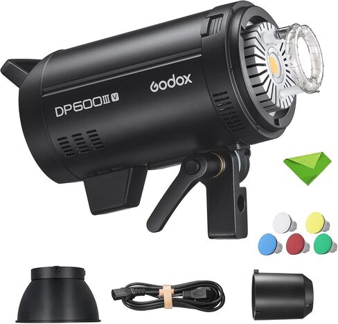 Godox DP600IIIV 600Ws Stobe Flash Studio Light GN106 0.1-1S Recycle Time, 1/2000-1/800s Flash Duration, 2.4G X System CCT 5600±200K Bowens Mount Monolight for Studio Portrait Photography (DP600III-V) in Kuwait
