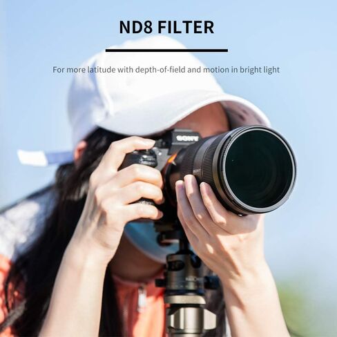 K&F Concept 55mm ND8 (3-Stop Fixed Neutral Density Filter) ND Lens Filter, 28 Multi-Layer Coatings HD Hydrophobic Ultra Slim Nano-X Series Filter for Camera Lens in Saudi Arabia