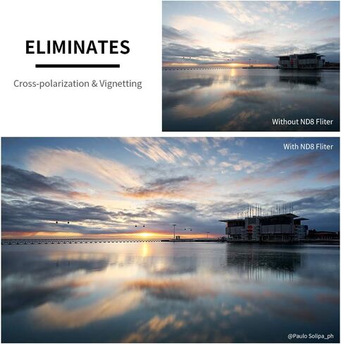 K&F Concept 55mm ND8 (3-Stop Fixed Neutral Density Filter) ND Lens Filter, 28 Multi-Layer Coatings HD Hydrophobic Ultra Slim Nano-X Series Filter for Camera Lens in Saudi Arabia