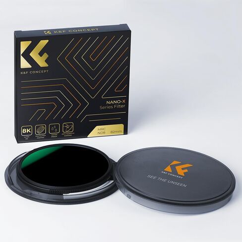 K&F Concept 55mm ND8 (3-Stop Fixed Neutral Density Filter) ND Lens Filter, 28 Multi-Layer Coatings HD Hydrophobic Ultra Slim Nano-X Series Filter for Camera Lens in Saudi Arabia