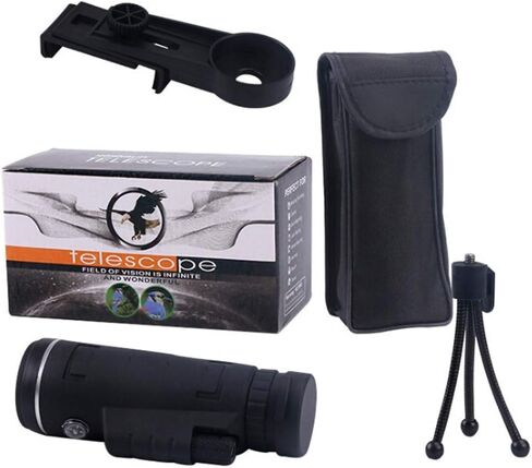 BAK4 Ultra Optics Prism Waterproof Monocular Scope with Night Vision/Smartphone Holder/Adjustable Tripod for Bird Watching/Sightseeing/Hunting/Hiking,40x60 Monocular Telescope in Saudi Arabia