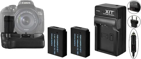 Battery Grip + 2-Pcs LP-E17 Battery & Charger For Canon Rebel T6i T6s 760D 750D in Saudi Arabia