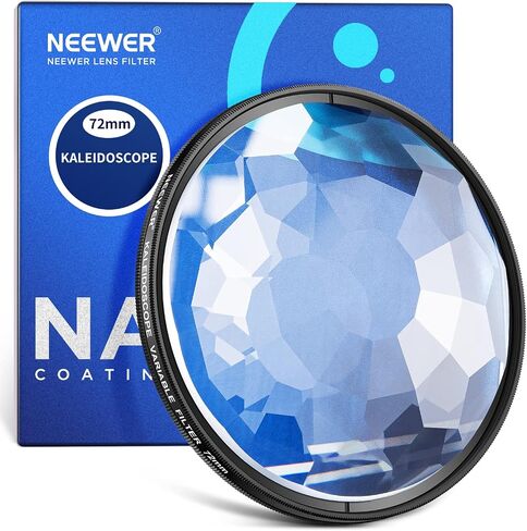 NEEWER 58mm Kaleidoscope Prism Lens Filter, Photography Prism Crystal Glass Effect Filter with Multi Refraction and Variable Number of Photographic Subjects in Kuwait