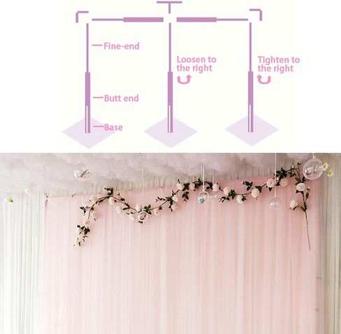 Wedding Backdrop Stand Pipe Kit, 3x3m/10x10ft Heavy Duty Telescopic Backdrop Support Pole and Stand Kit for for Wedding Party Photography in Kuwait