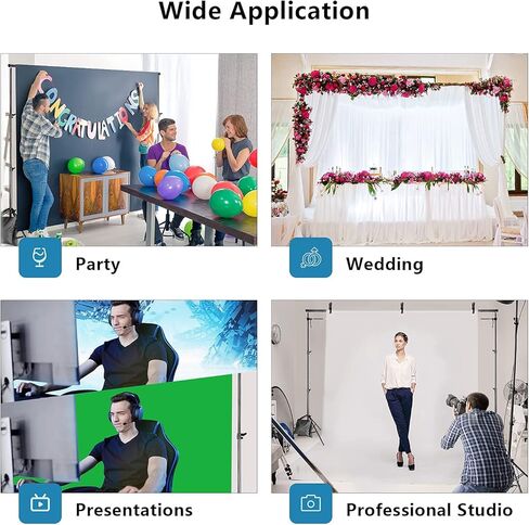 حامل خلفية مقاس 6.5 × 10 أقدام و8.5 × 10 أقدام، حامل خلفية قابل للتعديل لاستوديو فيديو الصور ZBWW للحفلات وحفلات الزفاف والتصوير الفوتوغرافي وعرض الإعلانات in Kuwait