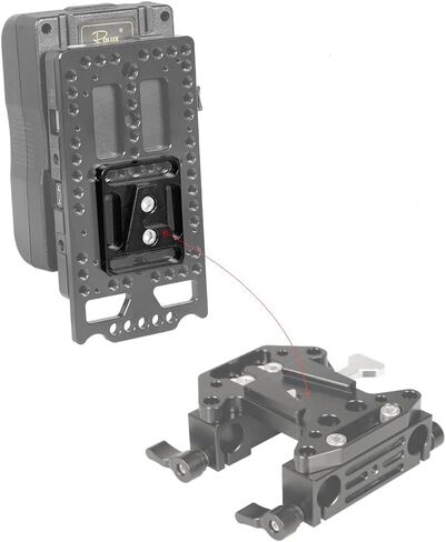 CAMVATE Quick Release V Lock Wedge Mount + Base Plate with 1/4"-20 Mounting Points & Grooves - 2335 in Saudi Arabia